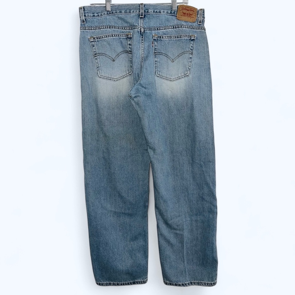 Vintage Levis 577 Low Rise Loose Fit Jeans Sz 16 Long W35xL32.5 Light Wash BAGGY - Picture 3 of 7
